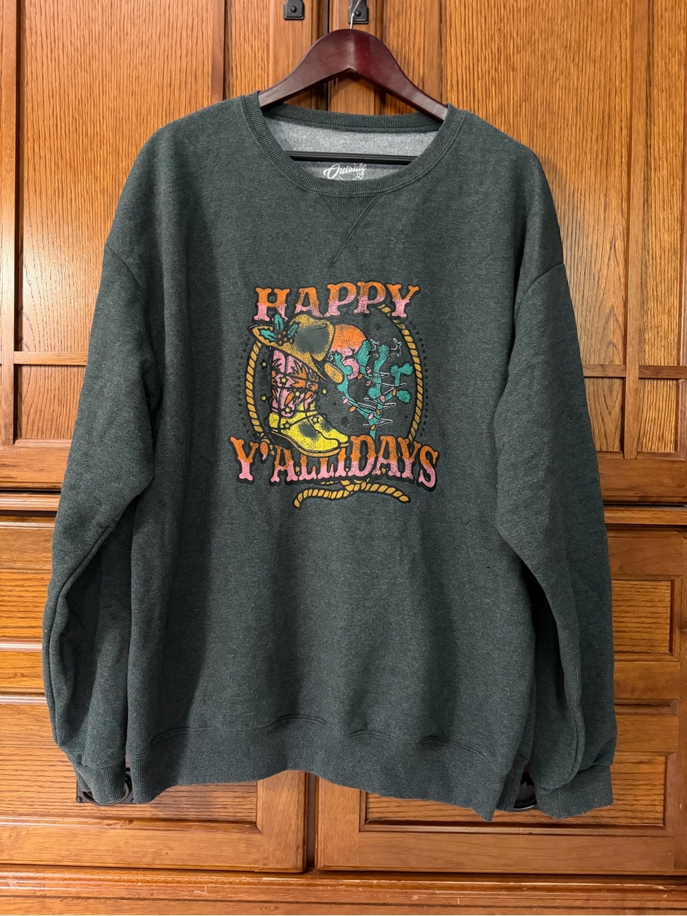 Live Outside The Limits Happy Y'Allidays Crewneck Sweatshirt Country Christmas